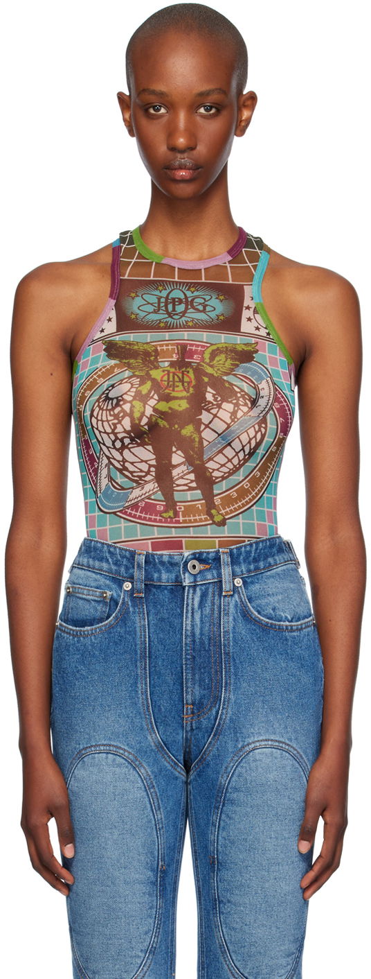 Krop Jean Paul Gaultier Gaultier Printed Tank Bodysuit Flerfarvet | 24/31-F-BD053-T569-5090
