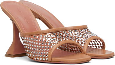Skopleje Amina Muaddi Amina Muaddi Lupita Crystal Net Heeled Sandals Beige | LUPITA CRYSTAL NET SLIPPER 95, 3