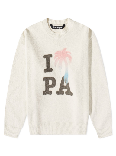 Sweatshirt Palm Angels I Love PA Crew Sweat Beige | PMHE007S23KNI0080384