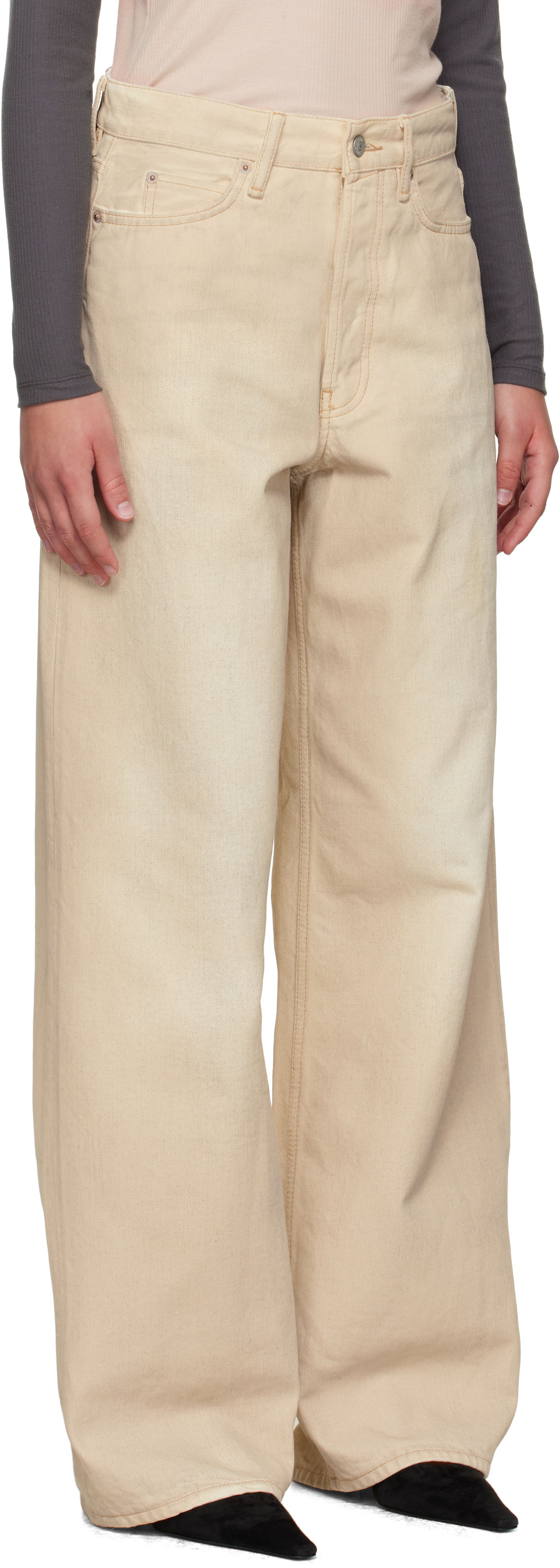 Jeans Acne Studios Acne Studios 1981 Loose Fit Jeans Beige | C00084-, 1