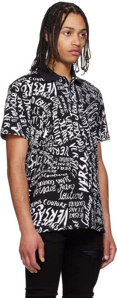 Polo skjorte Versace Versace Jeans Couture Logo Pattern Polo Sort | E78GAG6R0_EJS459, 1
