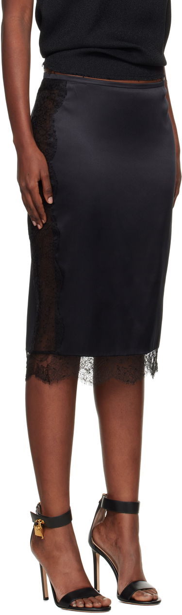 Nederdel Tom Ford TOM FORD Knee-Length Lace Inserts Midi Skirt Sort | GC5812-FAX1095, 1