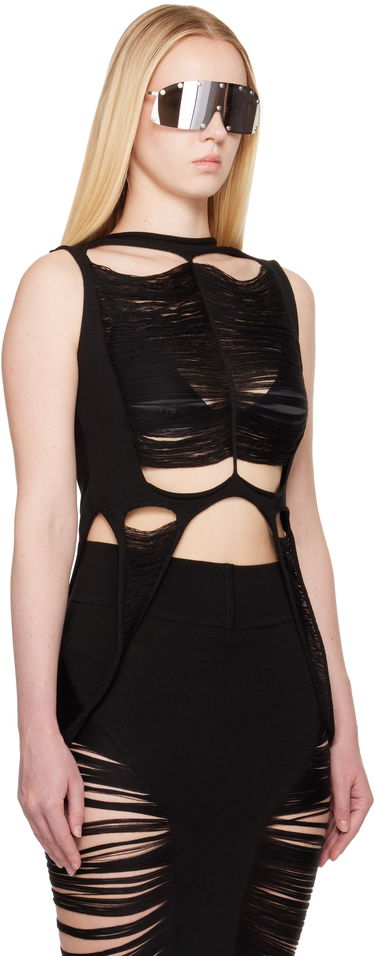 Tanktop Rick Owens Rick Owens Hollywood Tanja Destroyed Tank Top Grå | RO01E7615 KGRIDM, 4