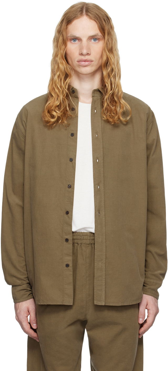 Skjorte The Row The Row Ruskin Button-Down Shirt Brun | 755-W2963