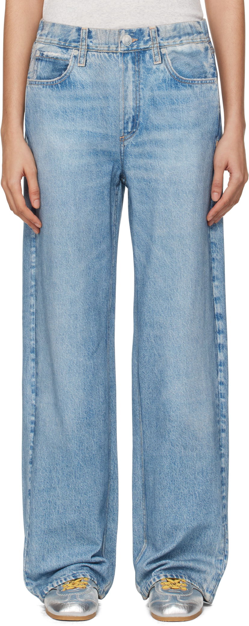 Jeans rag & bone Miramar Terry Wide-Leg Lounge Pants Blå | WCW24F70028202
