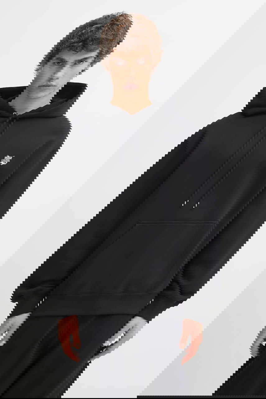 Sweatshirt MAISON KITSUNÉ Fox Head Comfort Plain Hoodie Sort | PM00703KM0341, 0