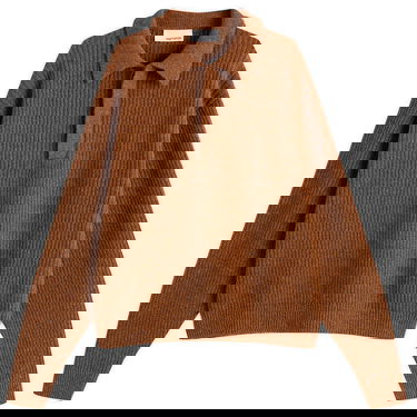 Sweater sage NATION Boxy Knit Polo Brun | S098-SPR, 0