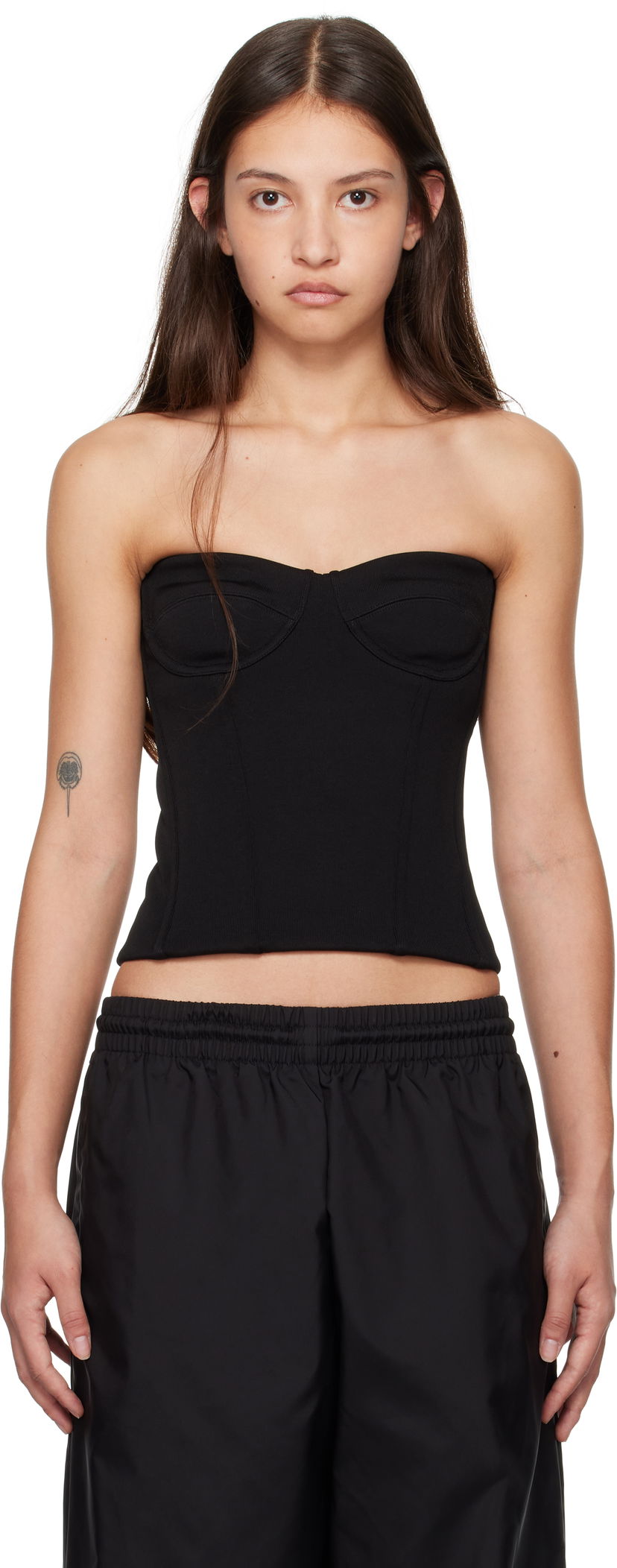 Tanktop WARDROBE.NYC WARDROBE.NYC Semi Matte Bustier Tank Top Sort | W1101F24MJ