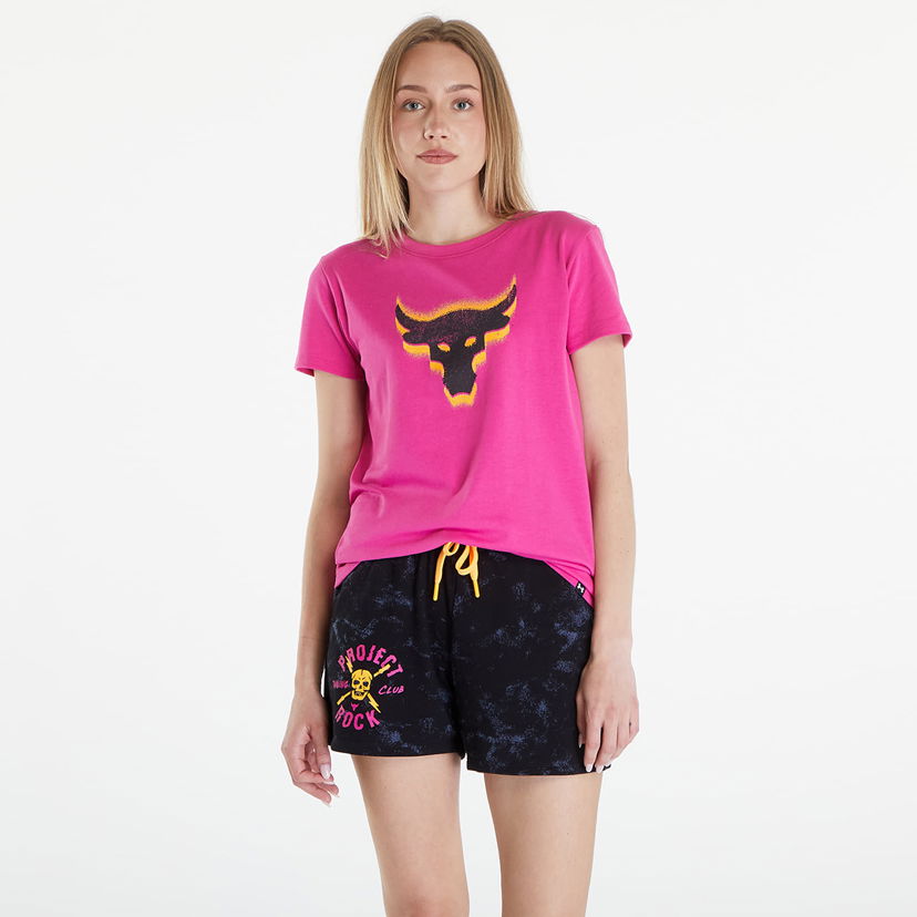 T-shirt Under Armour Project Rock W Underground Core T Astro Pink/ Black Lyserød | 1382708-686