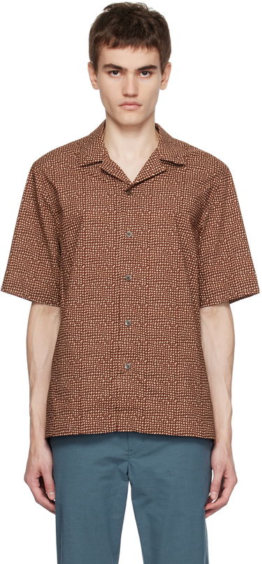 Skjorte Paul Smith Paul Smith Mini Tile Short Sleeve Button-Up Shirt Brun | M1R-905U-L02054, 0