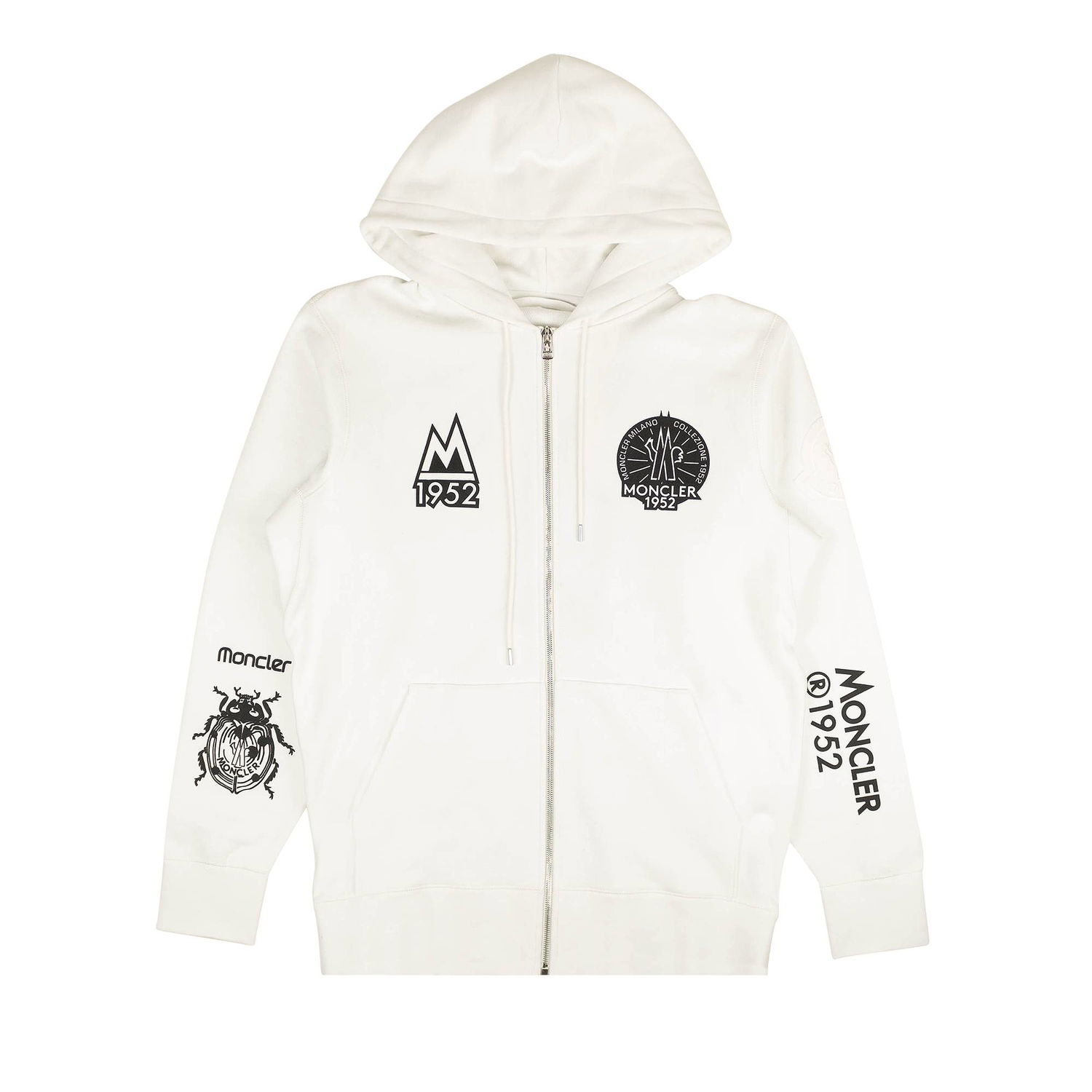 Sweatshirt Moncler Zip Up 1952 Logo Hoodie Hvid | G20928G00003809KX 001, 1