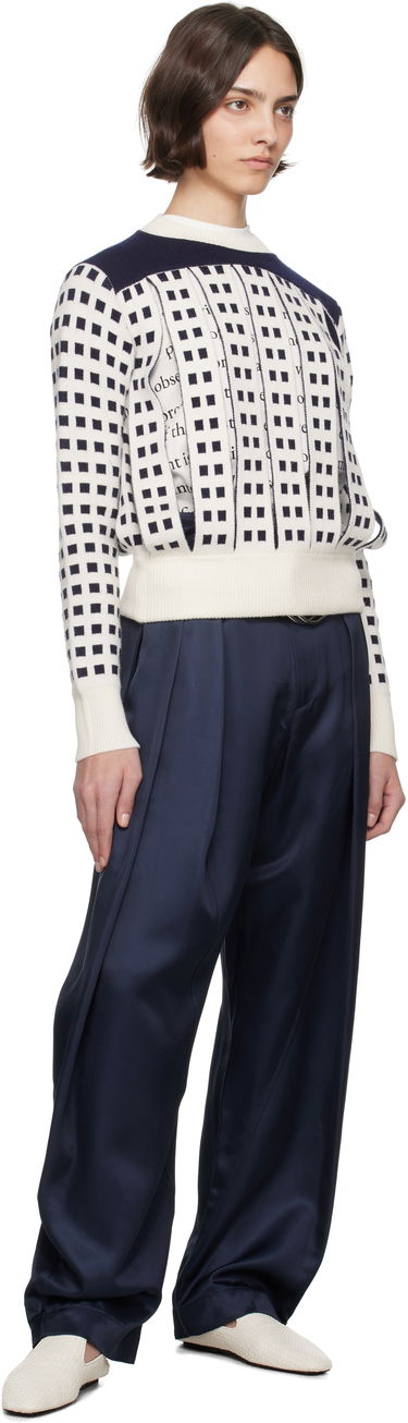 Sweater JW Anderson JW Anderson Jacquard Panel Slit Sweater Hvid | KW1410-YN0438, 3