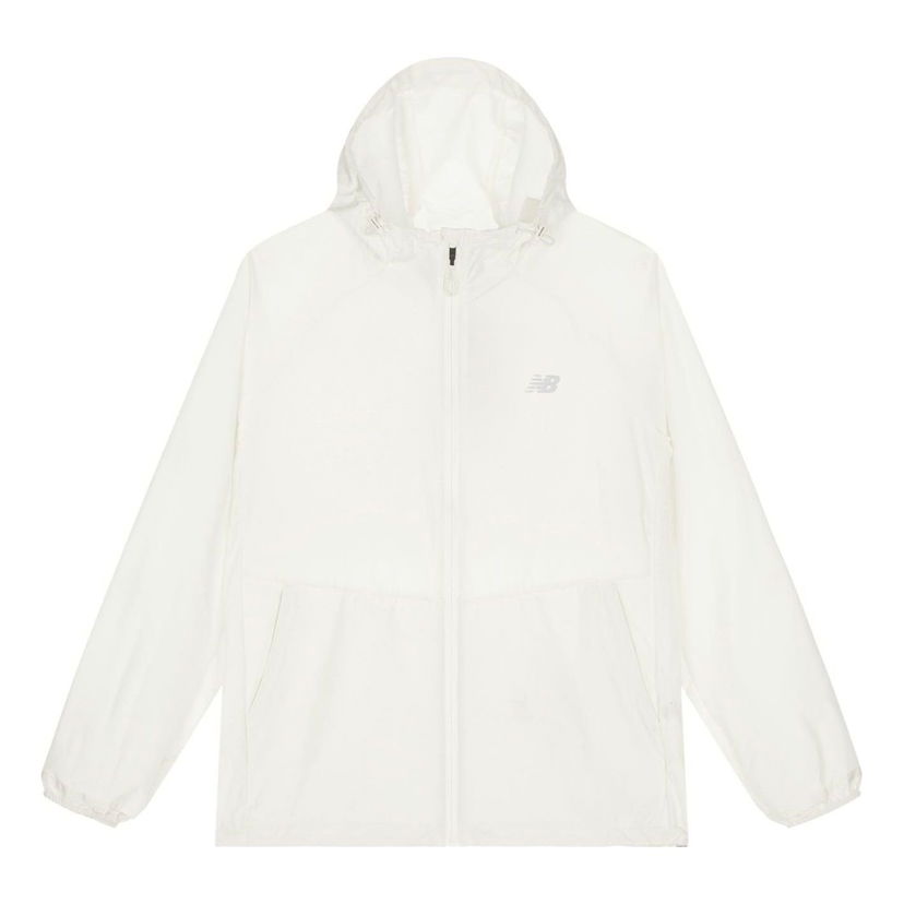 Vindjakke New Balance Hooded Jacket Hvid | NAE24101-WT