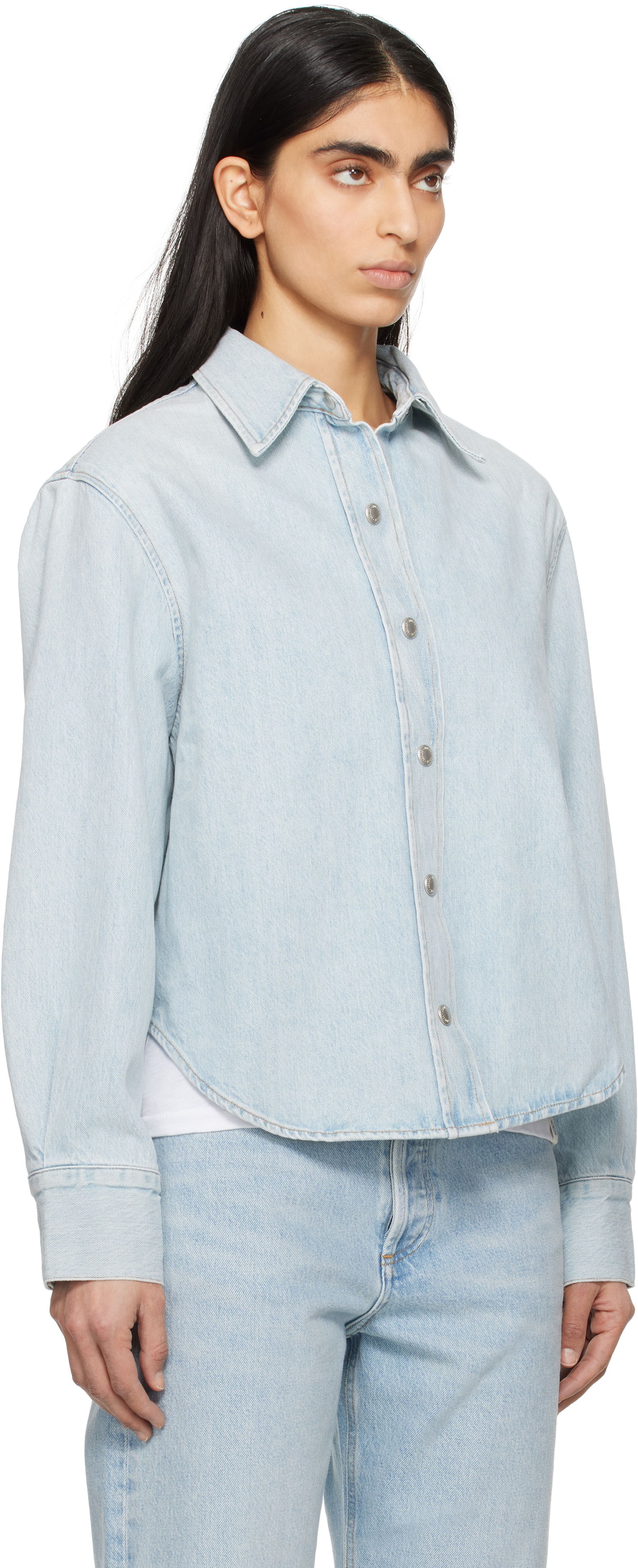 Skjorte AGOLDE AGOLDE Laurel Denim Button-Up Shirt Blå | A7358-3018, 1