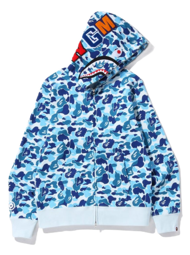 Sweatshirt BAPE ABC Camo Shark Full Zip Hoodie Blå | 1J30-115-007