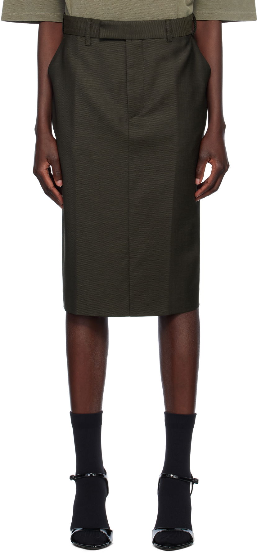 Nederdel Martine Rose Jockstrap Midi Skirt Grøn | 365WT10414