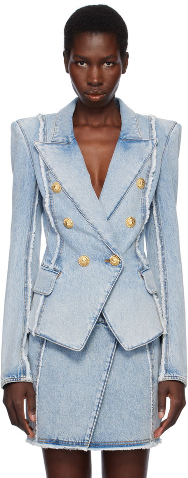 Jakke Balmain Balmain 6-Button Tailored Denim Blazer Blå | EF0SG220DF75, 0