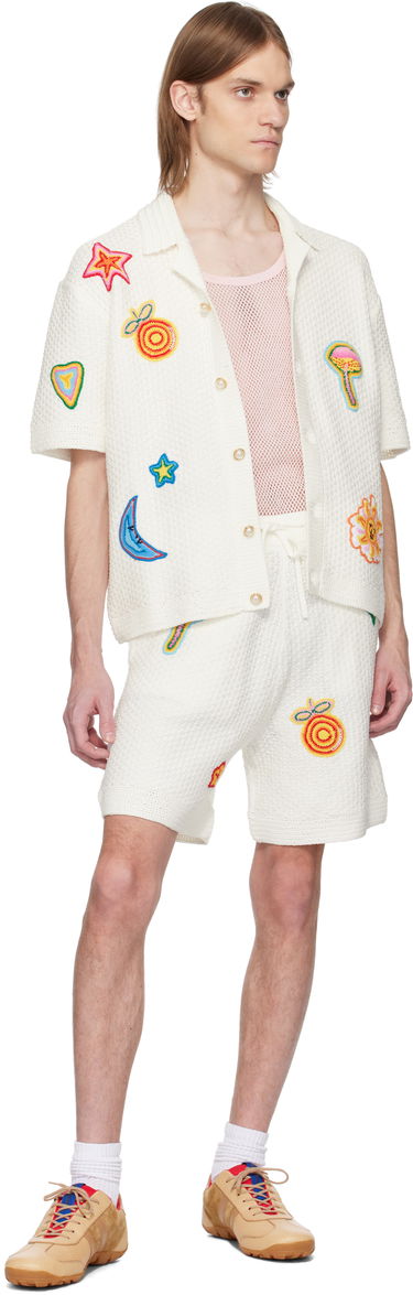 Shorts Casablanca Casablanca Motif Crochet Shorts Hvid | MS25-KW-916-01, 3