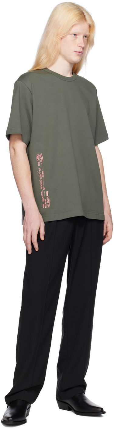 T-shirt Helmut Lang Space Graphic T-Shirt Grøn | N09HM521, 3