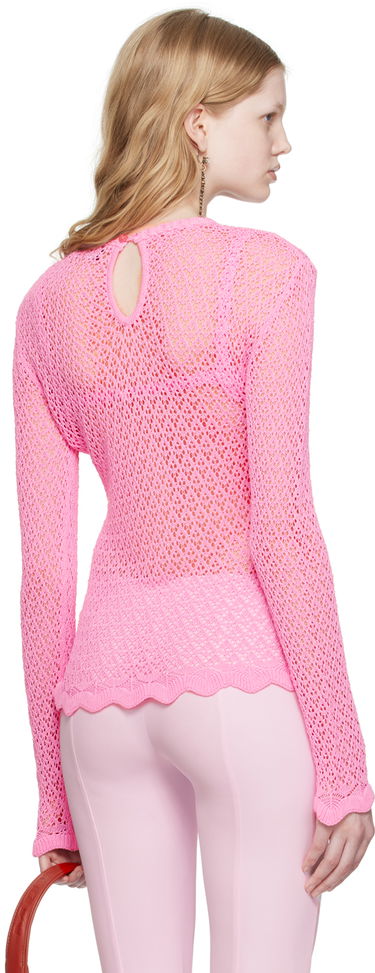 Sweater Blumarine Pink Scalloped Sweater Lyserød | P344M026A, 2
