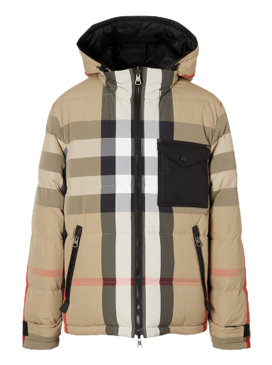Puffer jakke Burberry Reversible Check Puffer Jacket Beige | 8033115