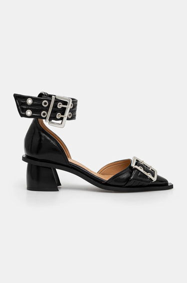 Sneakers og sko GANNI Buckle Open Cut Pumps Sort | S2891, 1
