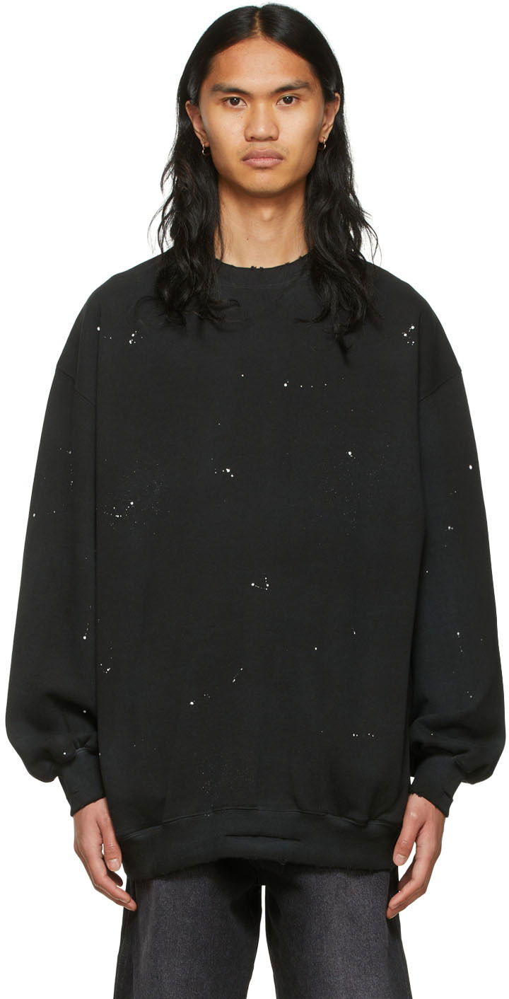 Sweatshirt We11done We11done Paint Splatter Sweatshirt Sort | WD-TS1-22-620-U-BK