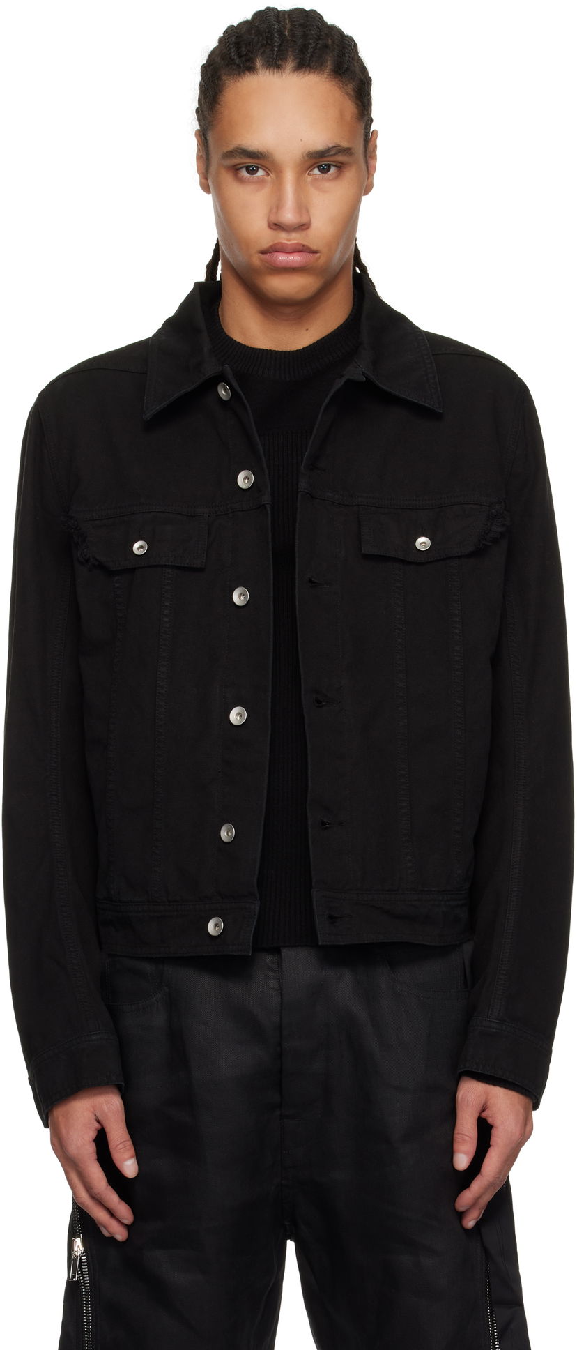 Jakke Rick Owens Rick Owens DRKSHDW Hollywood Trucker Denim Jacket Sort | DU01E3751 CVS