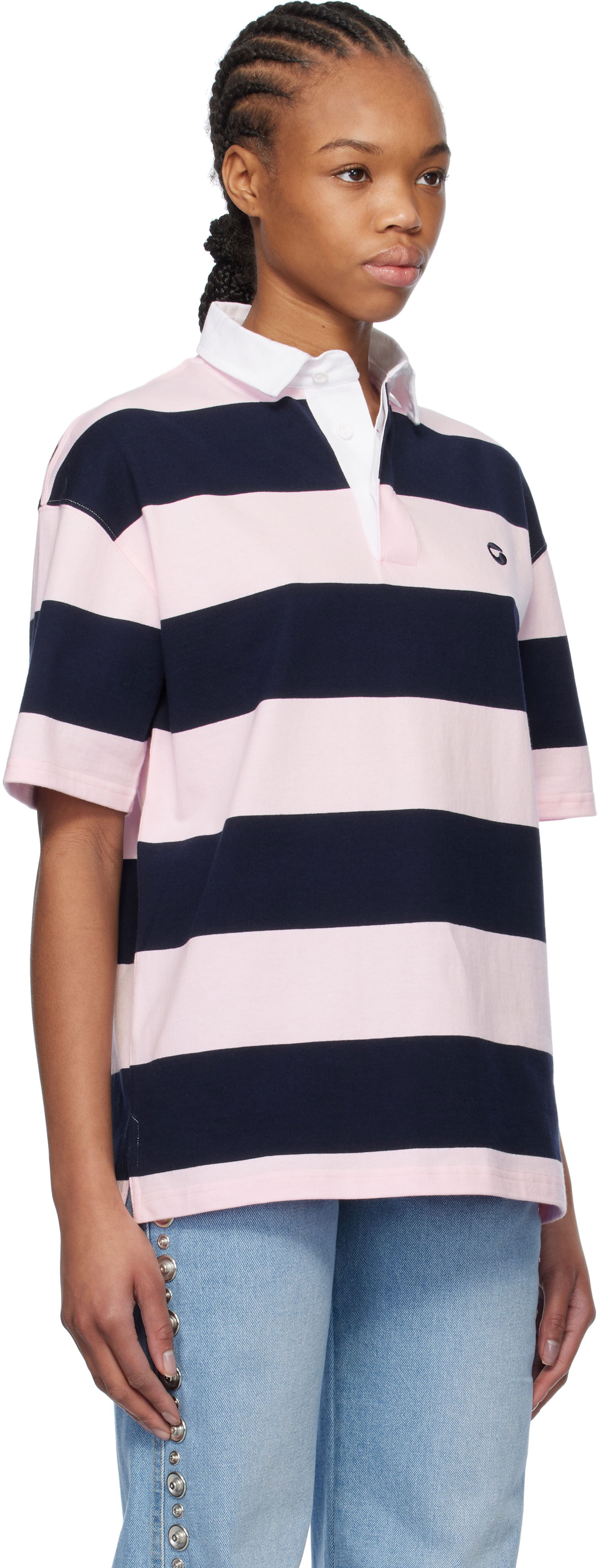 Polo skjorte Coperni Coperni Striped Rugby Polo Lyserød | COPJS117F5026, 1