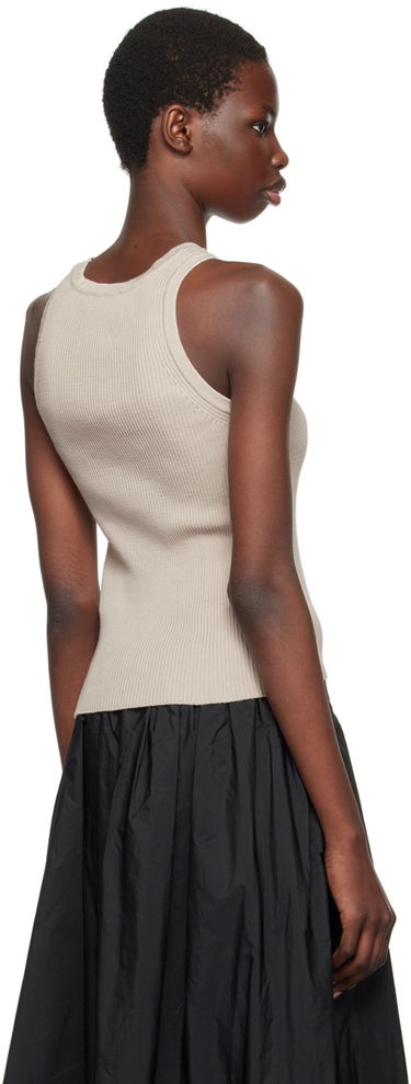 Tanktop Max Mara Ribbed Knit Tank Top Beige | 2429366081600, 2