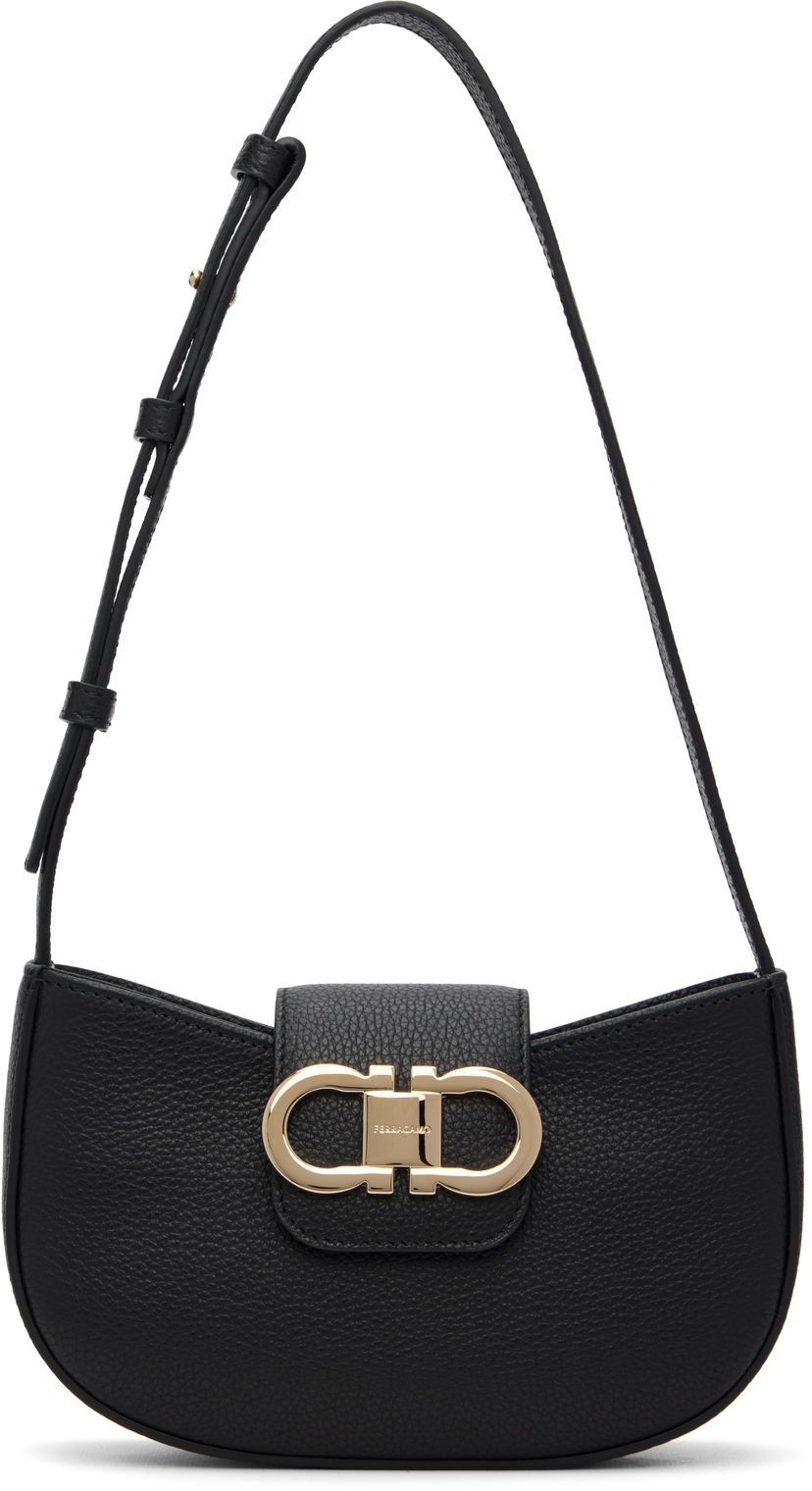 Håndtaske FERRAGAMO Salvatore Ferragamo Double Gancini Mini Bag Sort | 785940