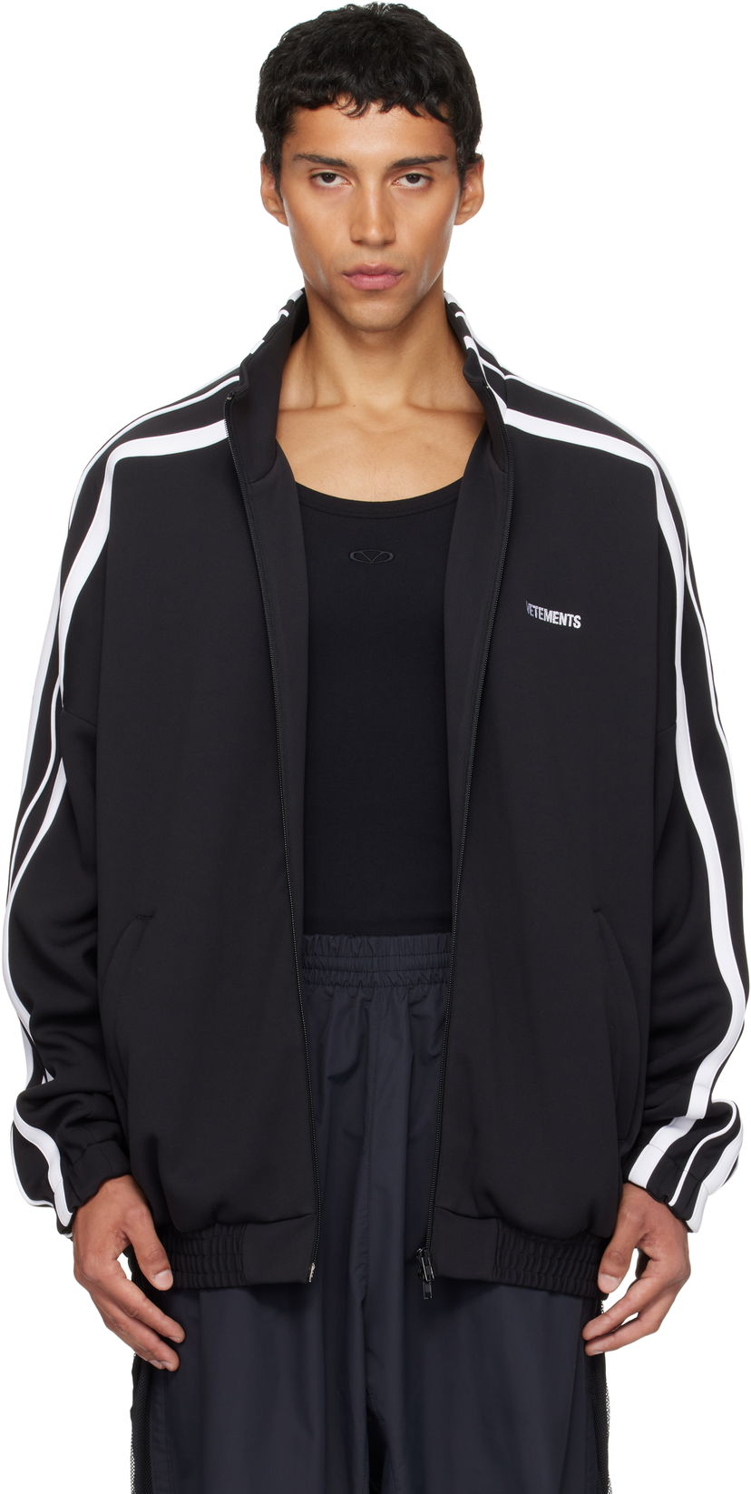 Jakke VETEMENTS VETEMENTS Gym Track Jacket Sort | UH76GJ300B