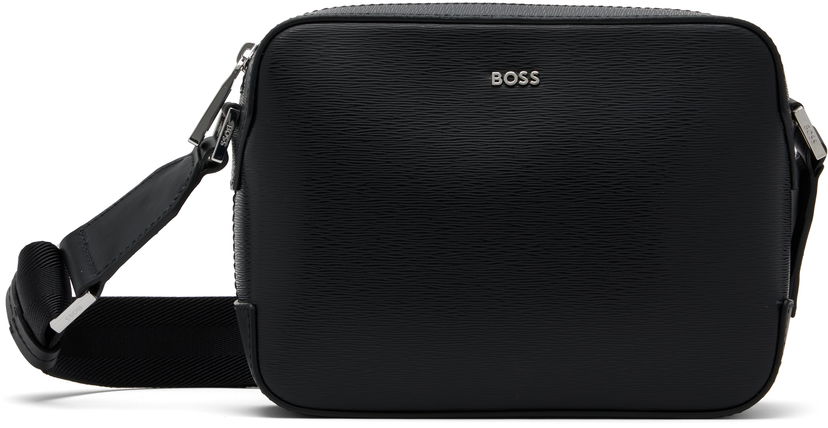 Skuldertaske BOSS BOSS Textured Logo Crossbody Bag Sort | 50548274