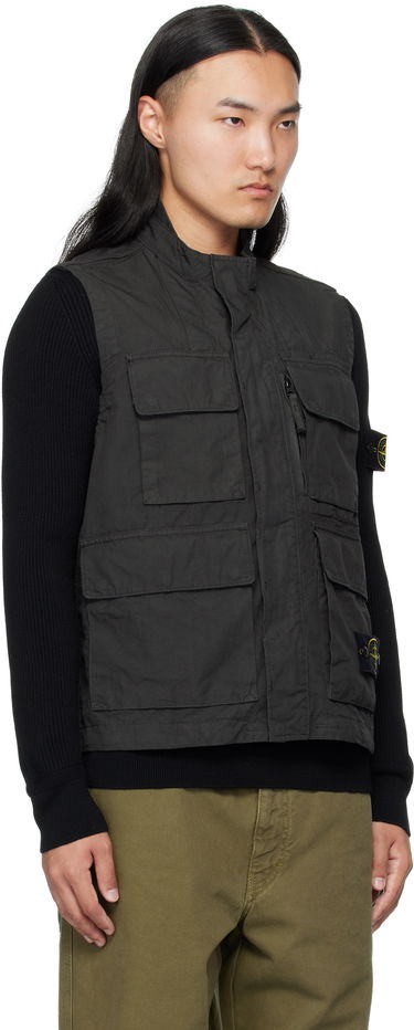 Vest Stone Island Stone Island Canvas Weave Organic Cotton Vest Sort | K2S15 G100001 S0240, 4