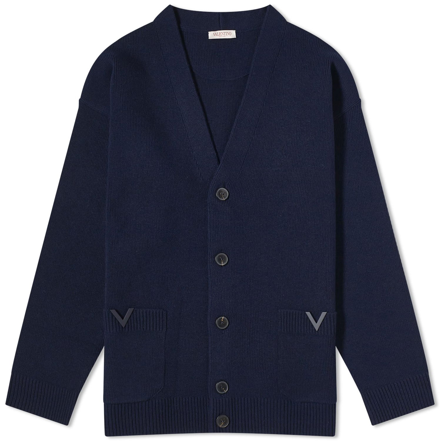 Sweater Valentino Men's V Logo Cardigan Navy Mørkeblå | 4V3KA03I9YW-598, 0