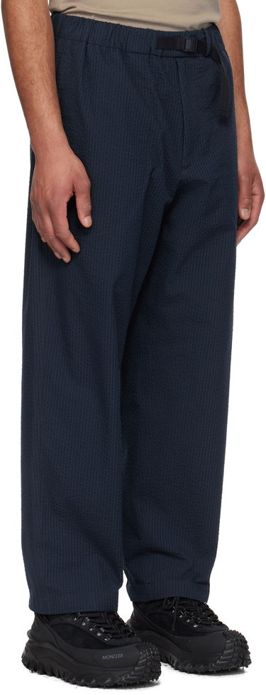 Bukser Moncler Moncler Seersucker Belted Trousers Mørkeblå | K10912A00038598JC, 1