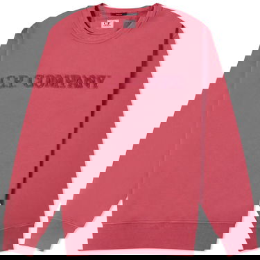 Sweatshirt C.P. Company Cotton Diagonal Fleece Logo Sweatshirt Rød | CMSS096A-110044R-577, 0