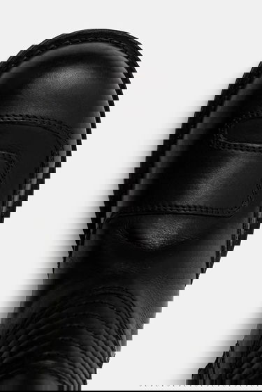 Sneakers og sko Maison Margiela MM6 Maison Margiela Tall Leather Boots with Buckle and Flat Heel Sort | S66WW0100.P7431.T8013, 3