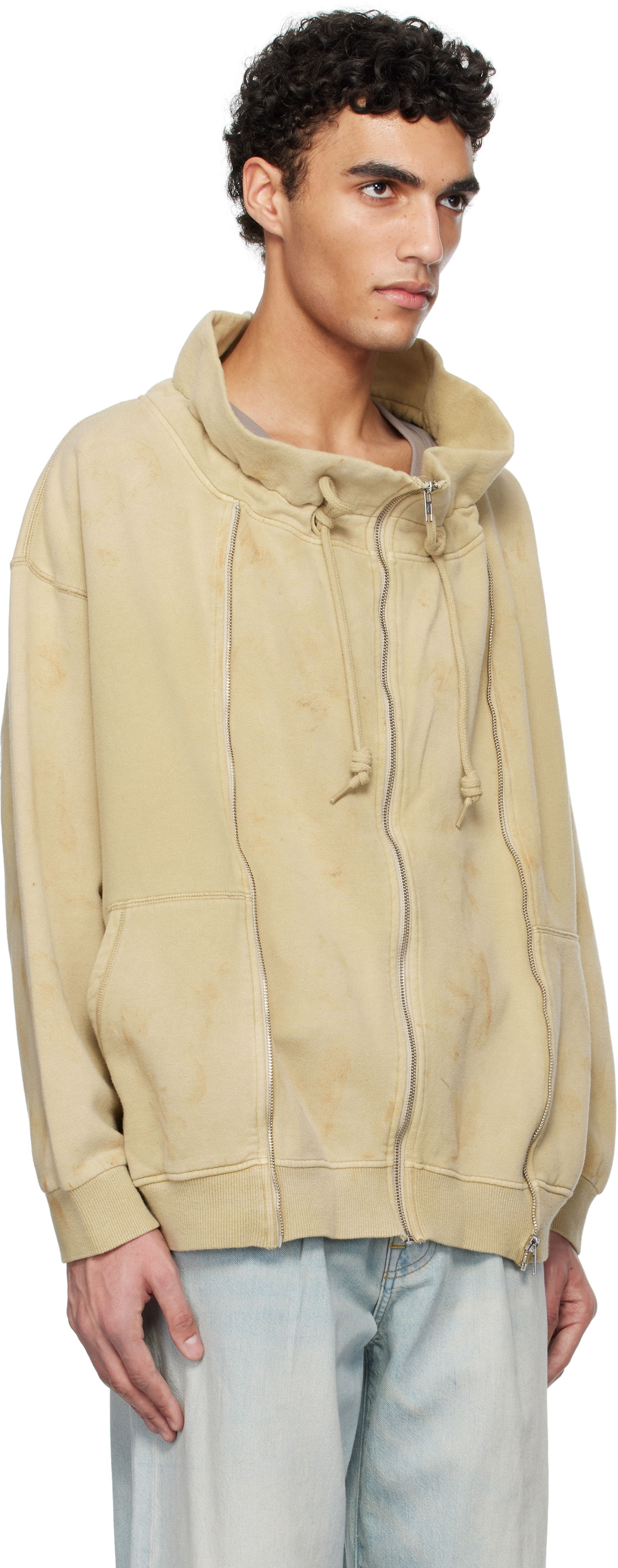 Sweatshirt R13 R13 Paperbag Zip-Up Sweatshirt Beige | R13WK347-001BF, 1