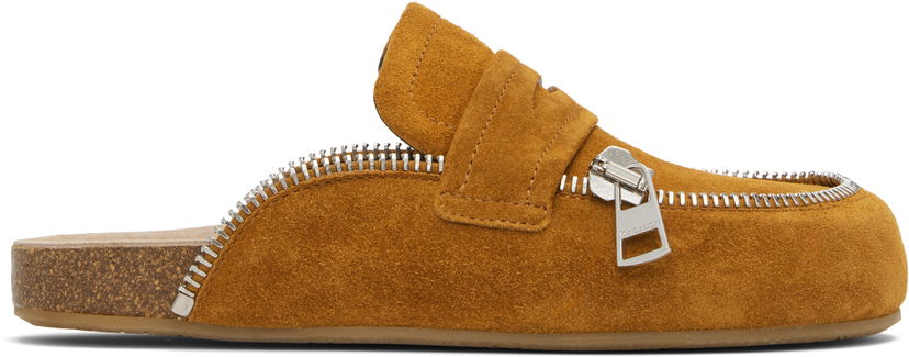Sneakers og sko JW Anderson Biker Suede Slip-On Loafers Brun | LF0071-LA0240