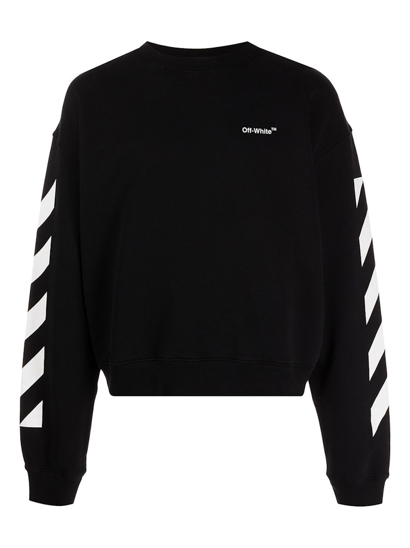 Sweatshirt Off-White Diagonal Helvetica Oversized Sweatshirt Sort | OMBA058C99FLE0011001, 0