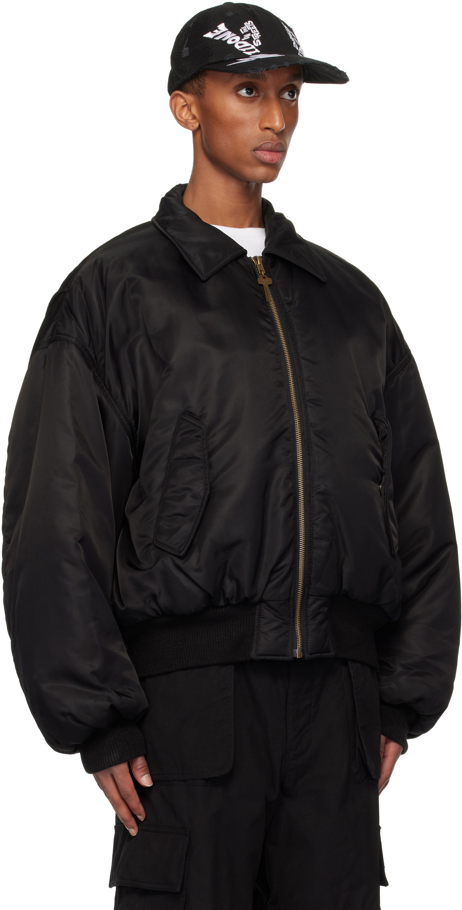 Bomberjakke We11done Collar Bomber Jacket Sort | WD-JP3-24-023-U-BK, 1