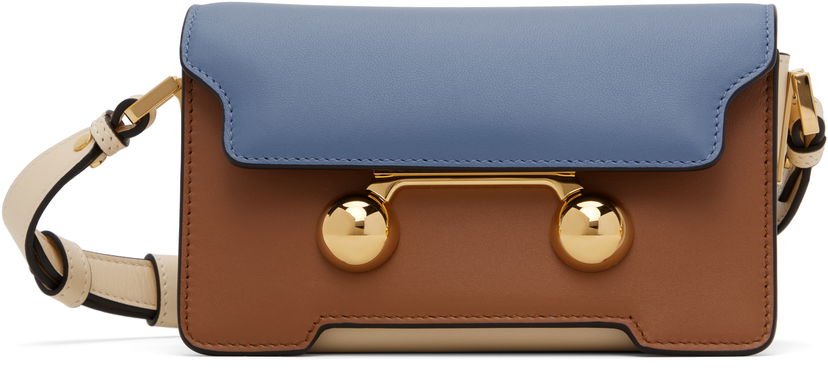 Skuldertaske Marni Marni Trunkaroo Mini Leather Shoulder Bag Flerfarvet | SBMP0193U1 P6948