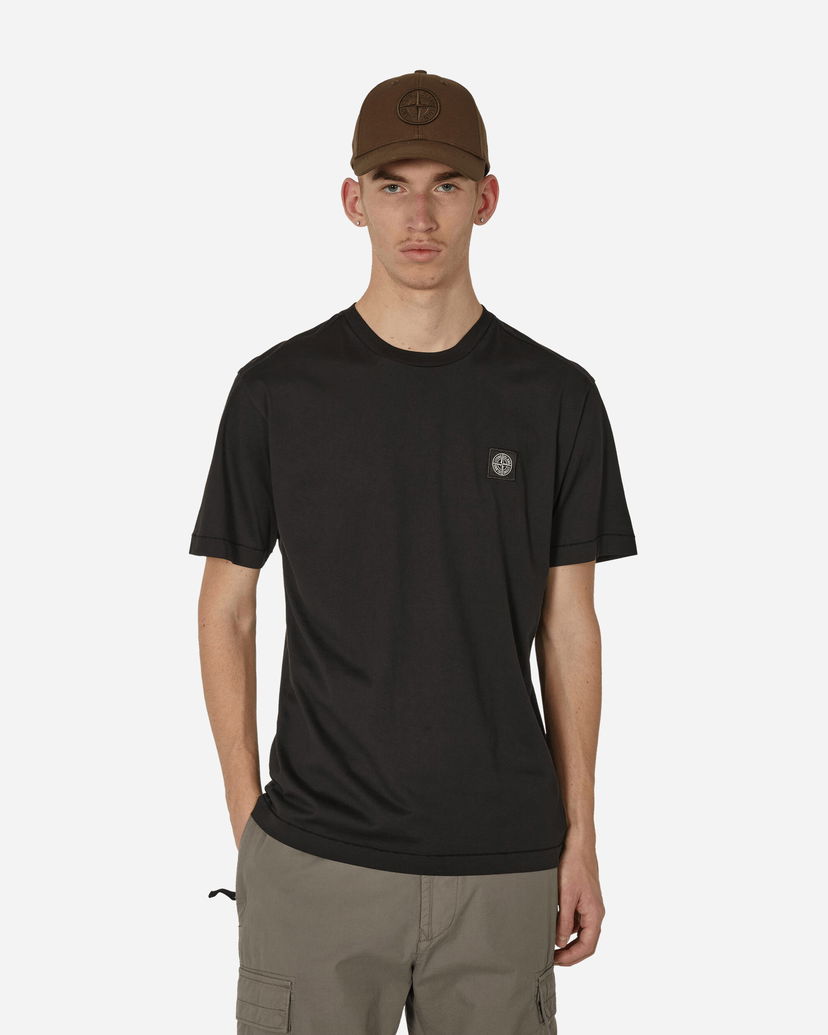 T-shirt Stone Island Garment Dyed Logo T-Shirt Sort | 801524113 A0029