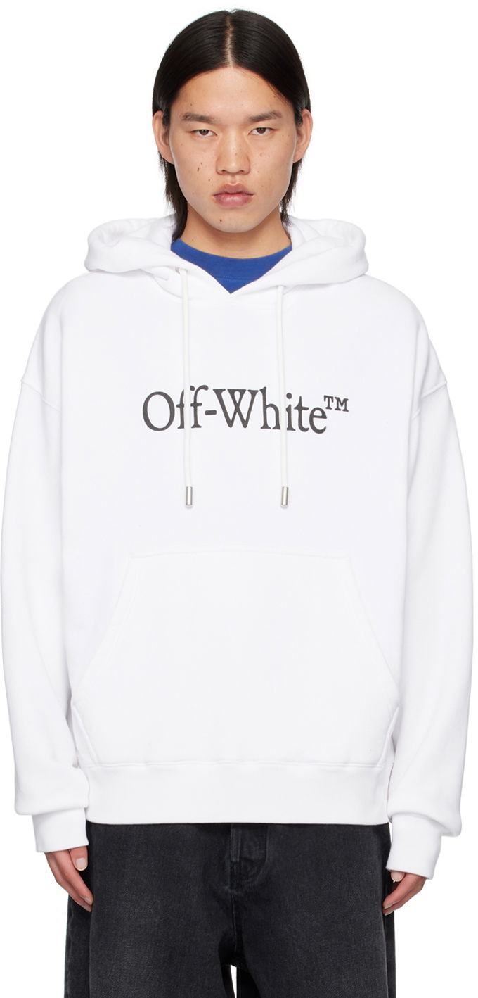 Sweatshirt Off-White White Big Bookish Skate Hoodie Hvid | OMBB085C99FLE0120110