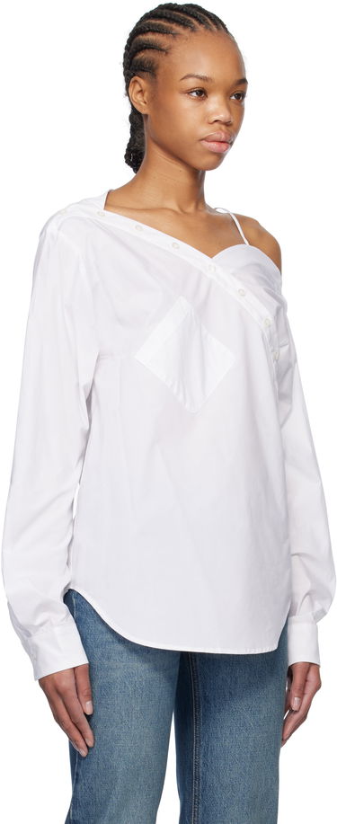Skjorte Coperni Coperni One Shoulder Shirt Hvid | COPCH52F2010, 1
