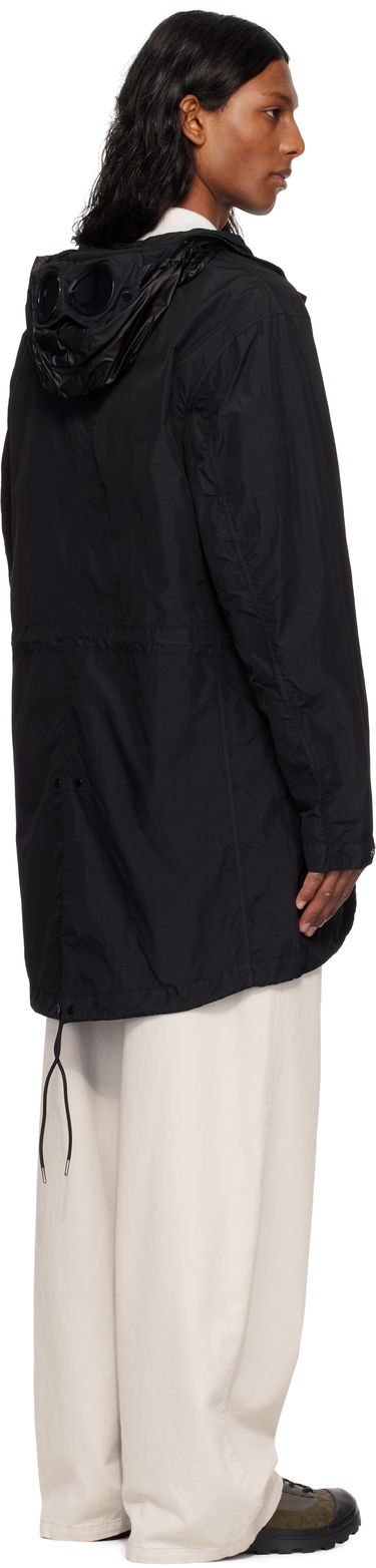 Vindjakke C.P. Company C.P. Company Flatt Nylon Goggle Fishtail Parka Sort | 18CMOW064A-005991G, 2