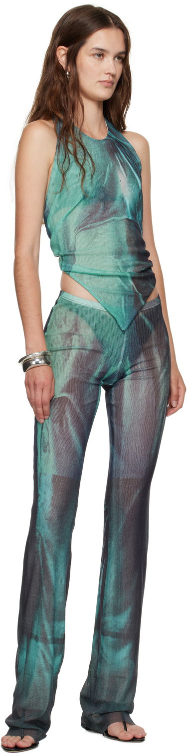 Tanktop Jean Paul Gaultier Jean Paul Gaultier Mesh Scarf Printed Halter Top Grøn | 25/03-W-TO312-M004P-5557, 3