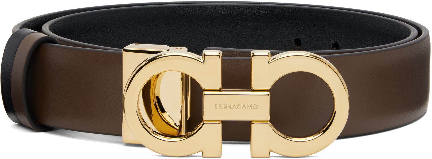 Bælter FERRAGAMO Ferragamo Gancini Reversible Belt Brun | 764024, 0