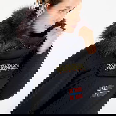 Parka Napapijri Faux Fur Hooded Winter Anorak Skidoo 2.0 XS Sort | NP0A4I5F0411, 2